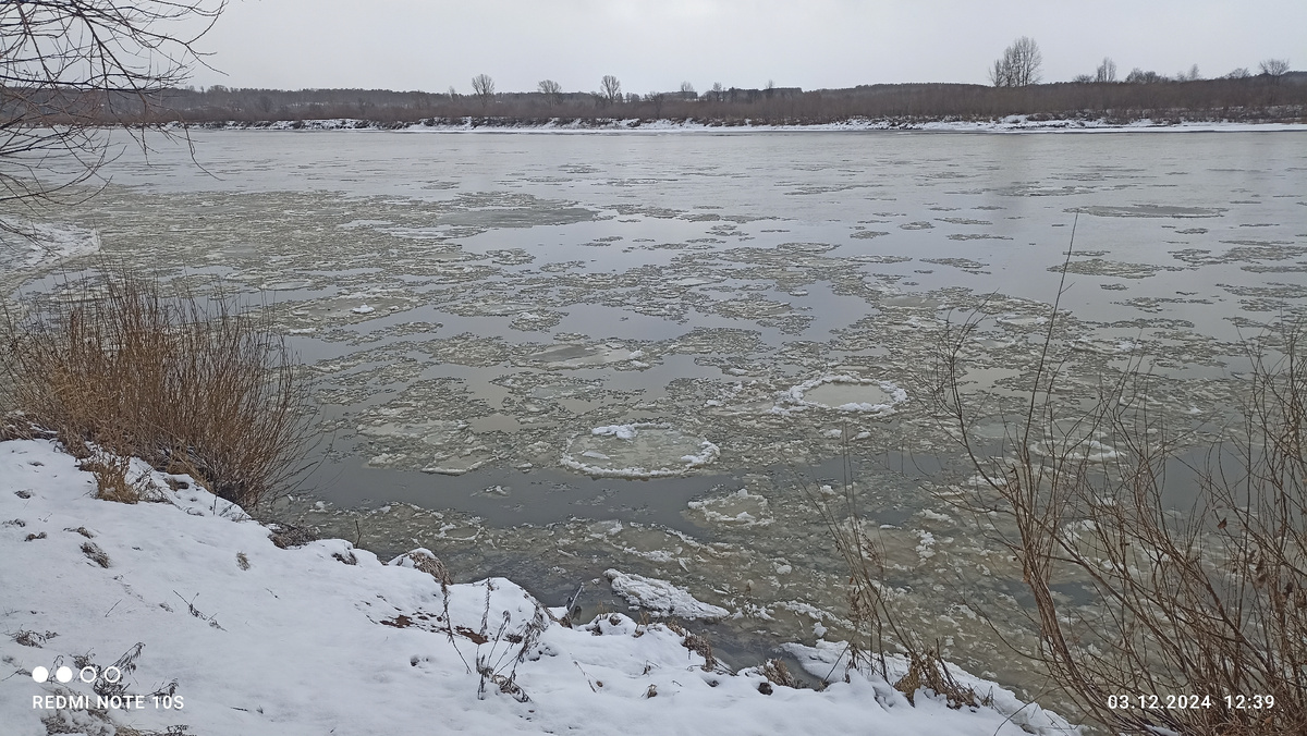 На Вятке шуга в декабре. Фото автора.