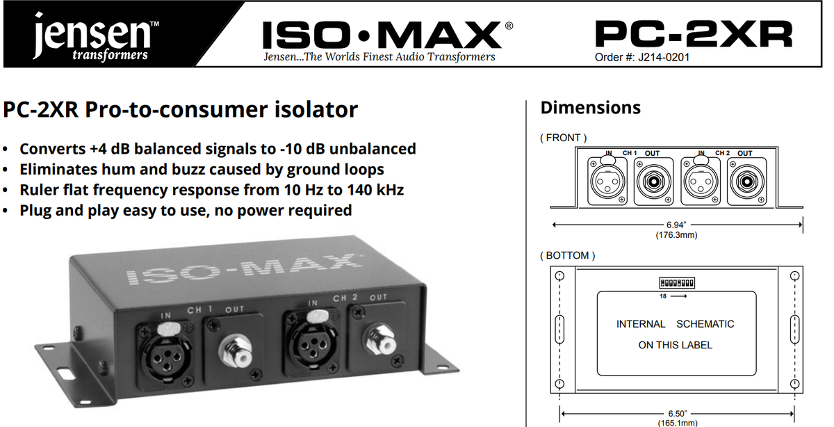PC-2XR Pro-to-consumer isolator
