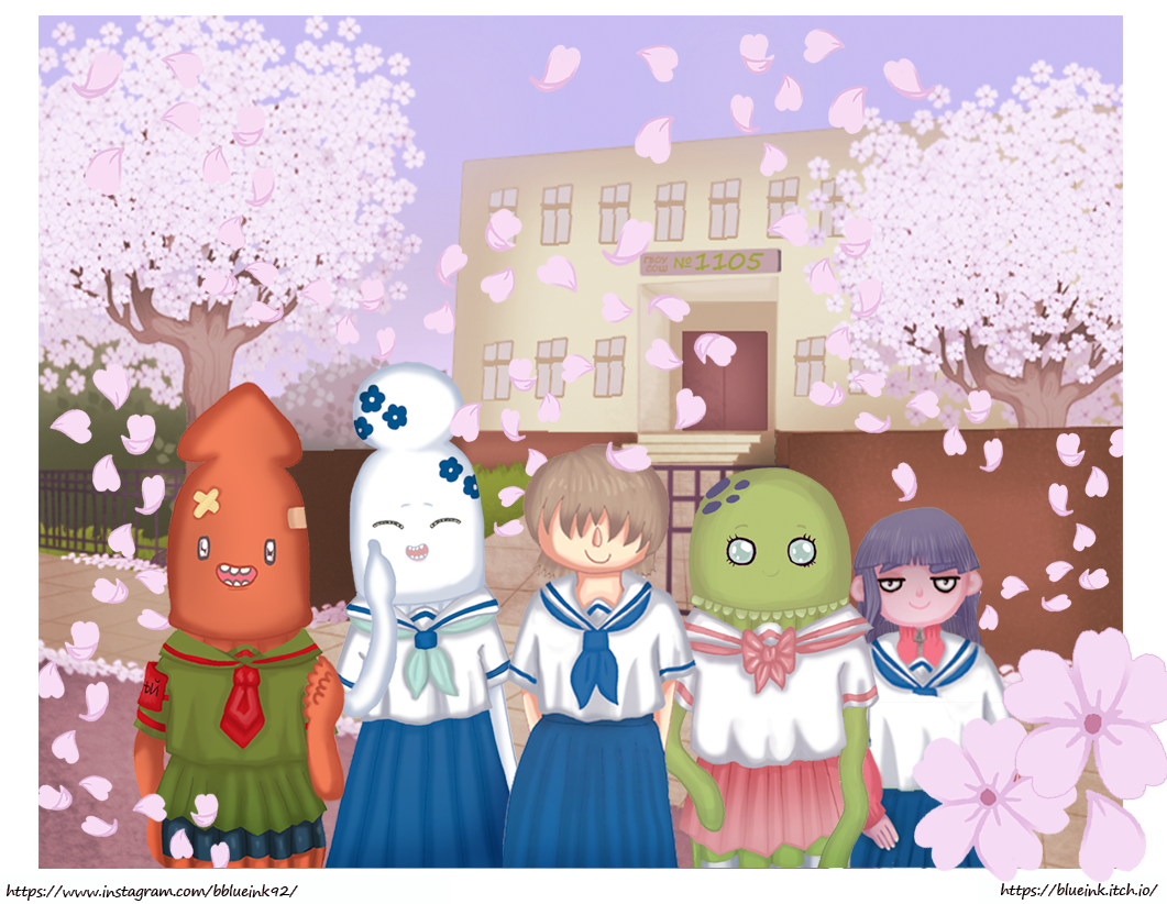 Слева на право - Парсек, Чинко, Протаги, Плам и Тина.