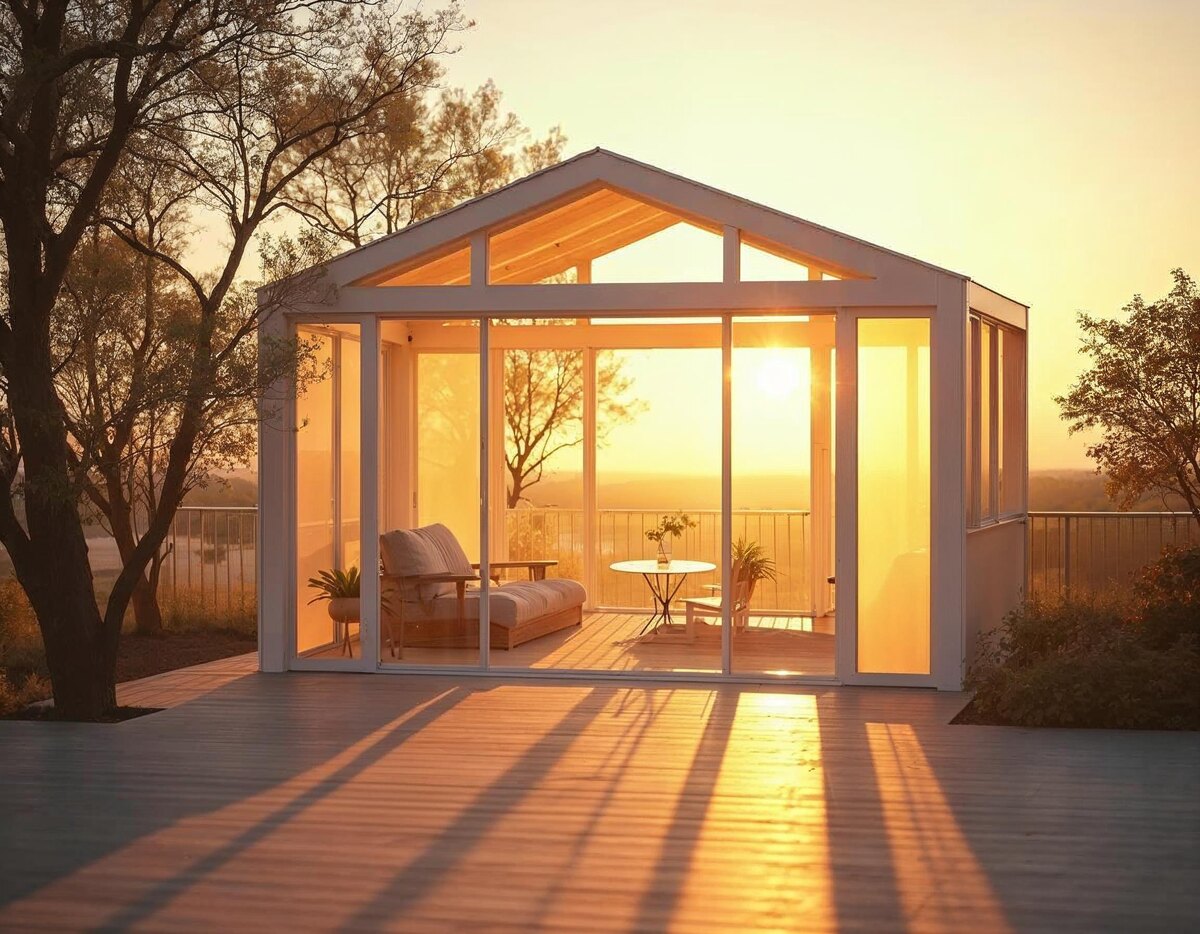 беседка со вставками из поликарбоната