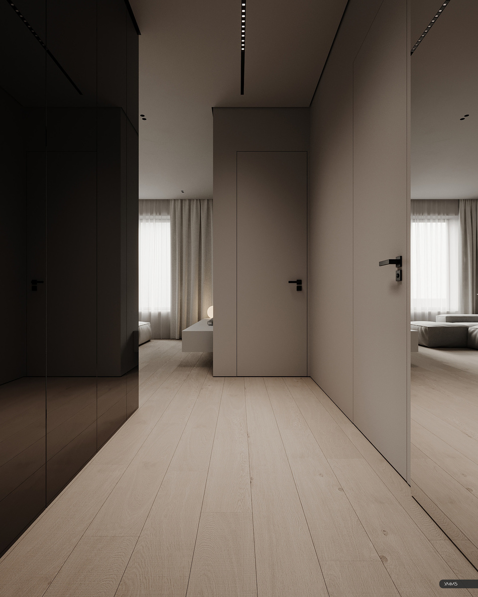 Прихожая, слева - шкаф и гардеробная