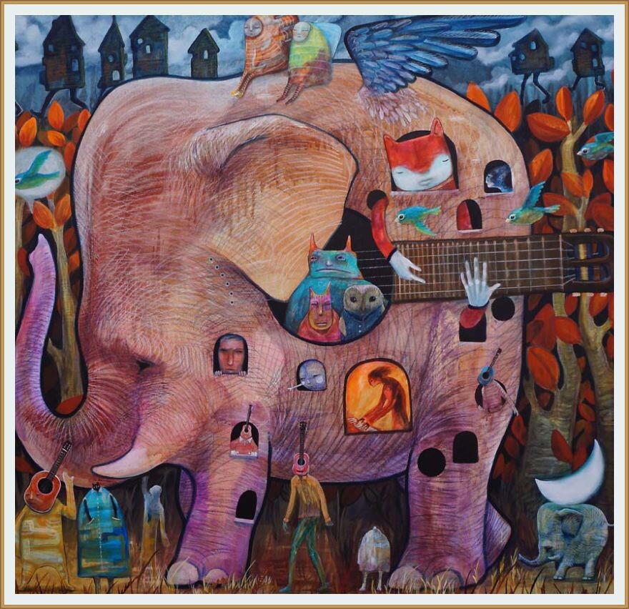 © Гектора Вальдивия (Héctor Valdivia). Слон, большой дом.