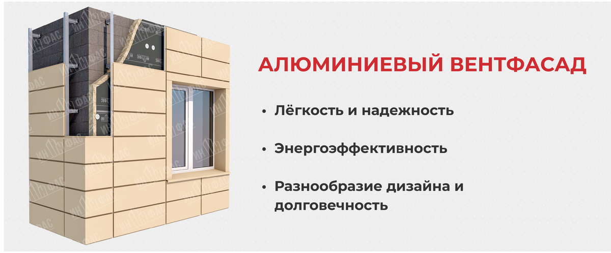 Алюминиевый вентфасад In-fas