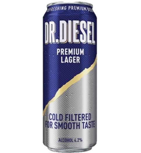 Пиво DR. DIESEL PREMIUM LAGER LIGHT СВЕТЛ. ФИЛЬТР. ПАСТЕР. Ж/Б 0,43Л