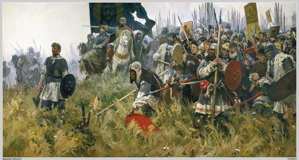 А. П. Бубнов- "Утро на Куликовом поле".