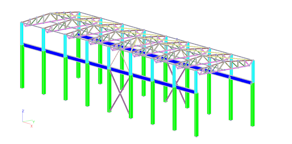 Общая схема конструкции в ПВК SCAD++