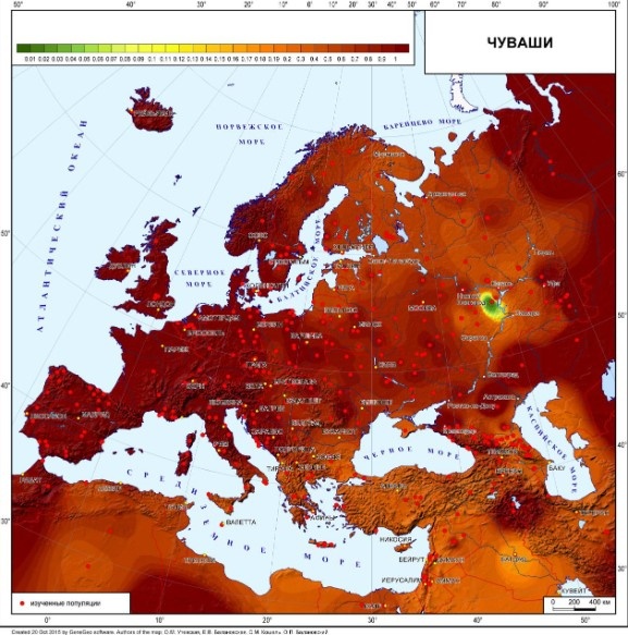Чувашский генофонд по "Генофонд Европы".