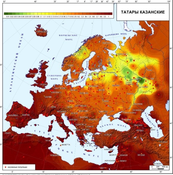 Татарский генофонд по "Генофонд Европы".