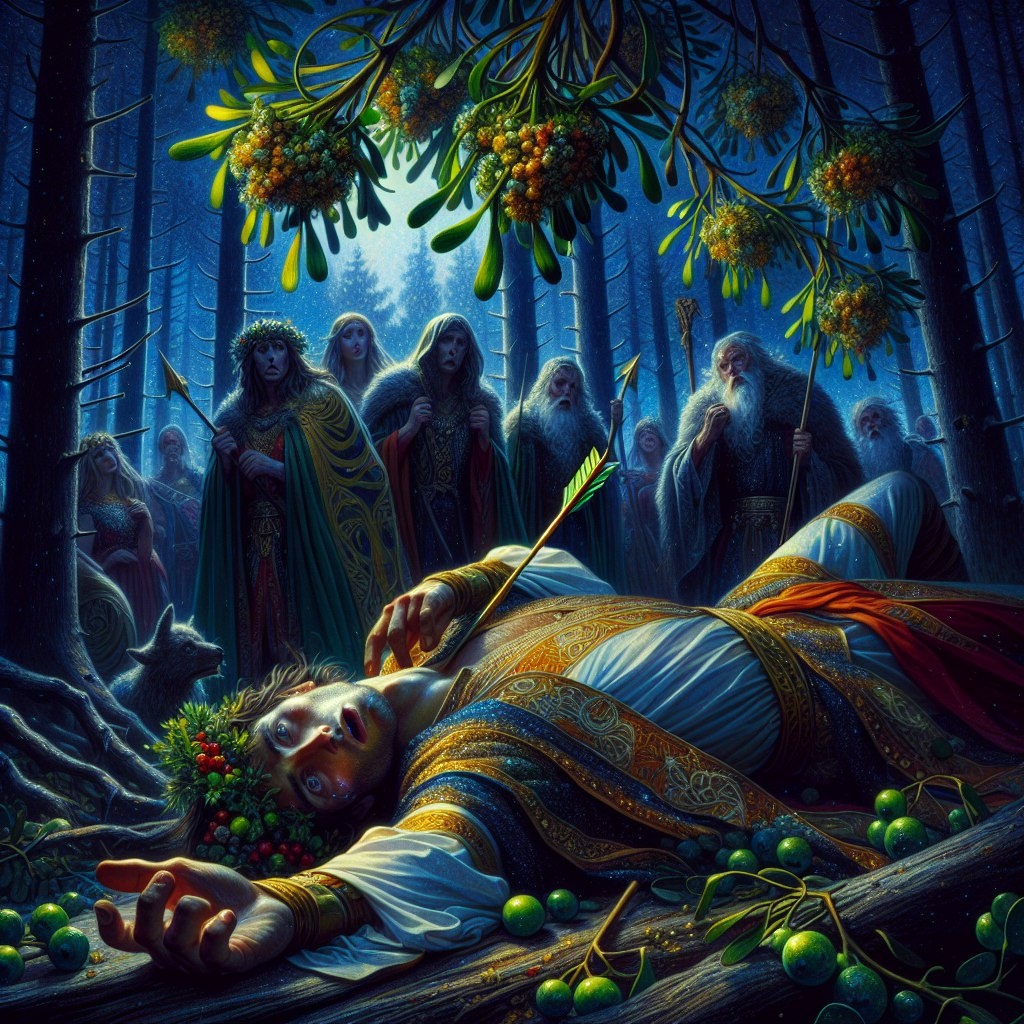 Бог Бальдр, символизирующий свет и весну, был убит стрелой из омелы.