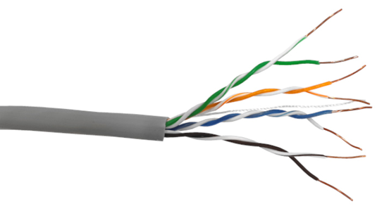 Кабель UTP4 cat.5е, одножильный, 305м, Cu, нг(А)-HF LSZH, проходит Fluke тест, серый, NETKO Optima Gold