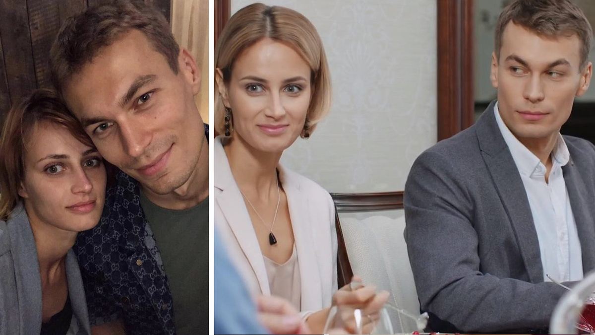 Кирилл Кузнецов и Алена Коломина. Справа в фильме "Штамп в паспорте", 2018 год