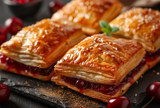    Домашние пирожки из слоеного теста с вишней — пошаговый рецепт