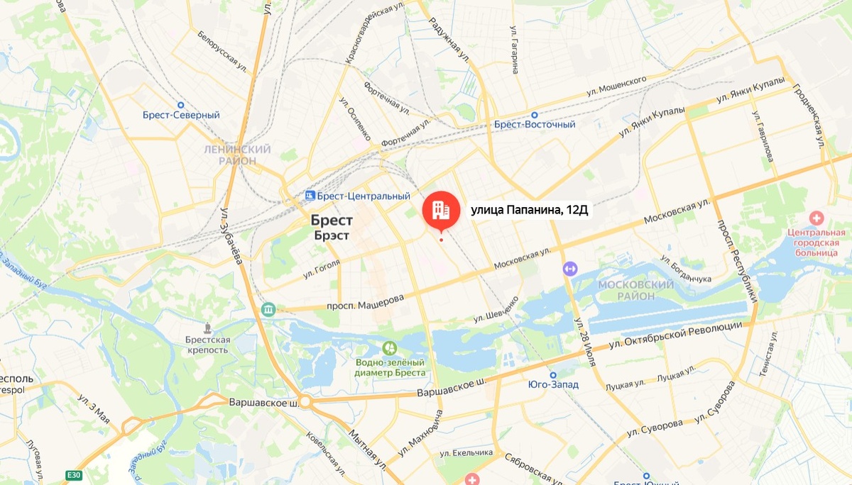 Гаражный потребительский кооператив «Папанинский» на карте г. Бреста Зоя Лебедева  📷
