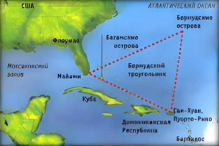 Расположение Бермудского треугольника на карте / © АрхиФактум