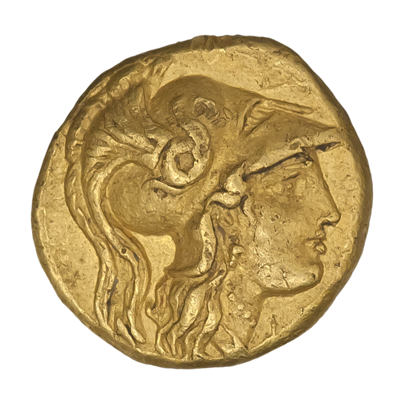 Четверть статера. Македонское царство. Александр III (аверс)
