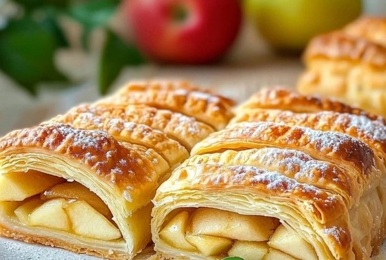    Пирожки с яблоками из слоеного теста