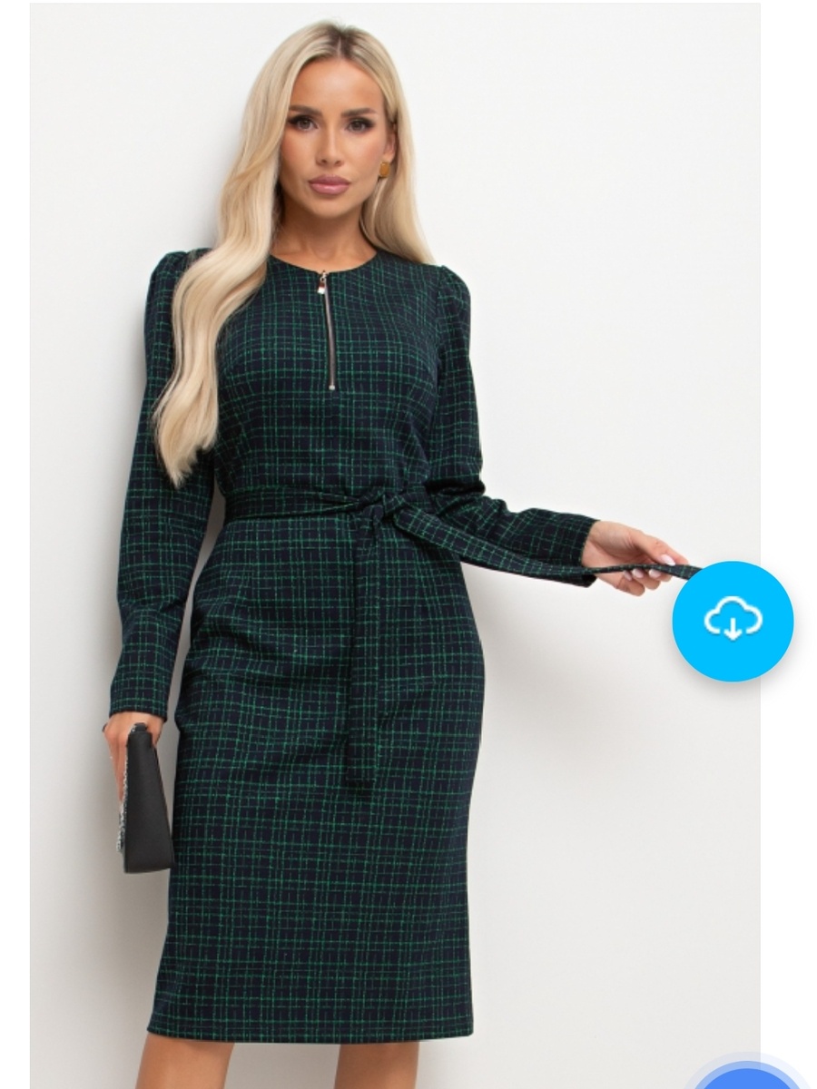 В клеточку сине-зеленое