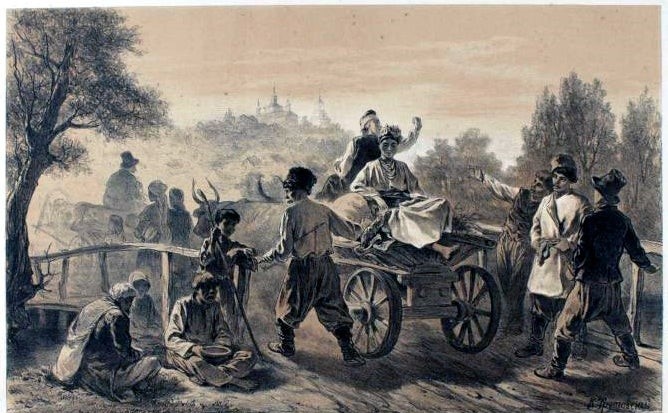 Гравюра В.Е.Маковского по рисунку К.А.Трутовского