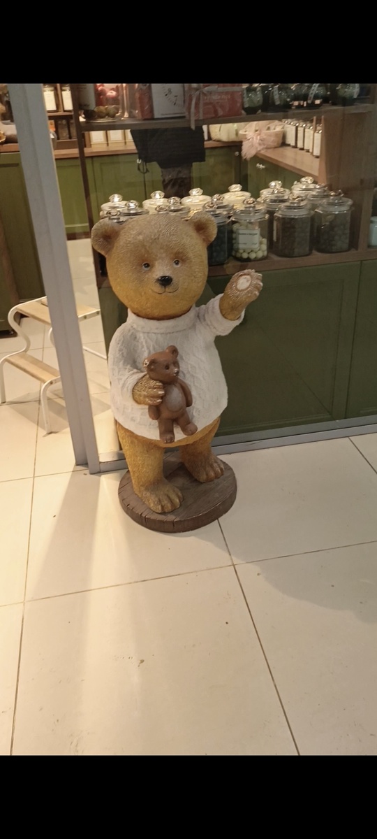 Мишка в настоящем вязаном свитере из торгового центра ☃️