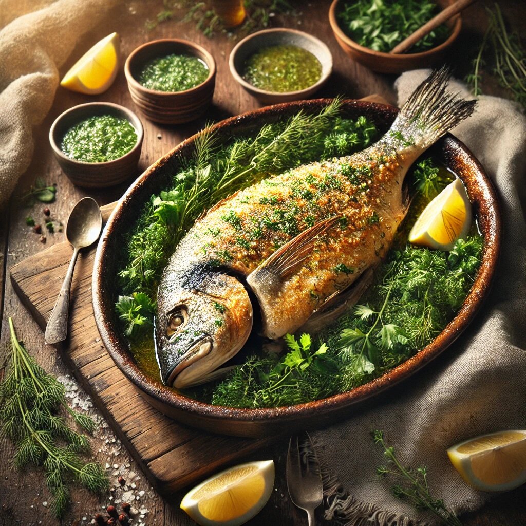 Рыба в соляной корке