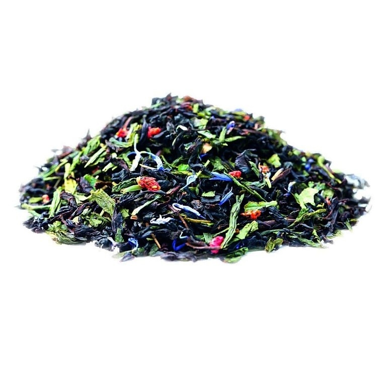 Чай с собой «Клубника в шампанском» Купажированный чай с клубникой и васильком