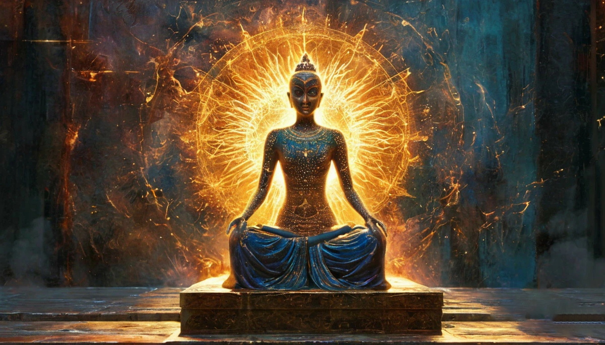 Медитация, это не просто поза или положение тела, это некий мозговой процесс, где идет смена чистоты вибрации