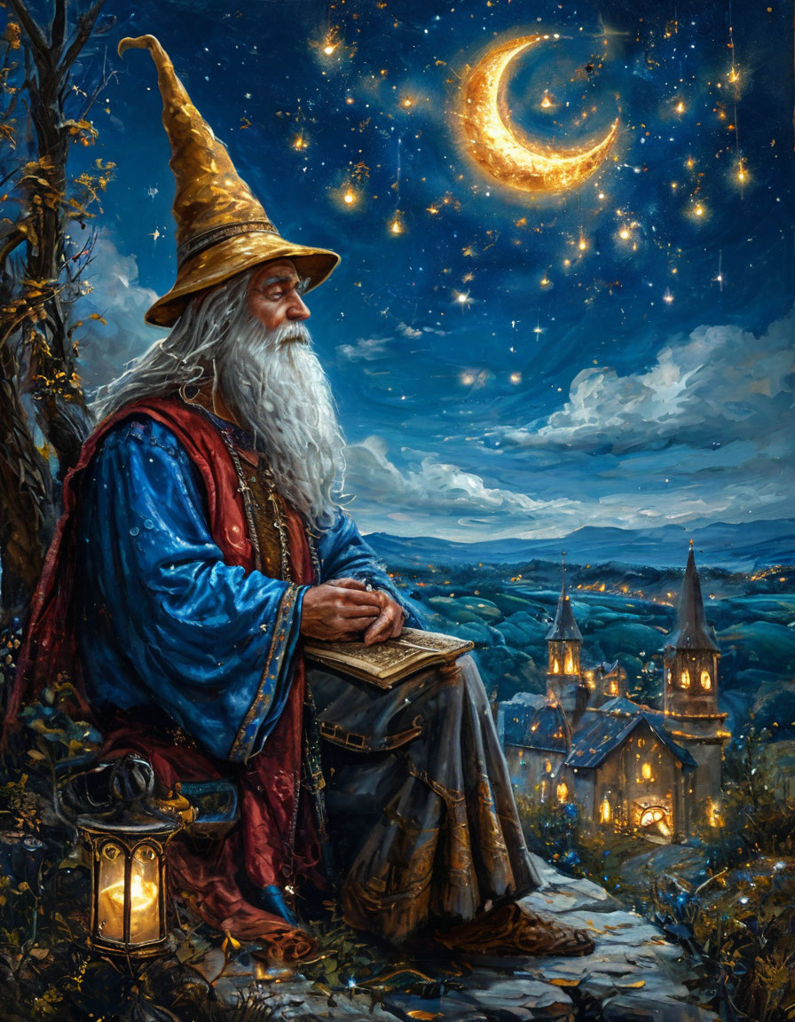 Добрый волшебник посылает людям сны. картинка создана нейросетью