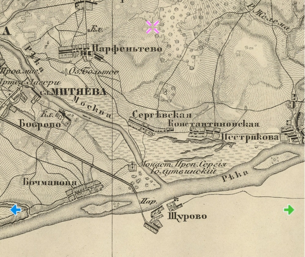 Карта Шуберта Московской губернии 1860 г.