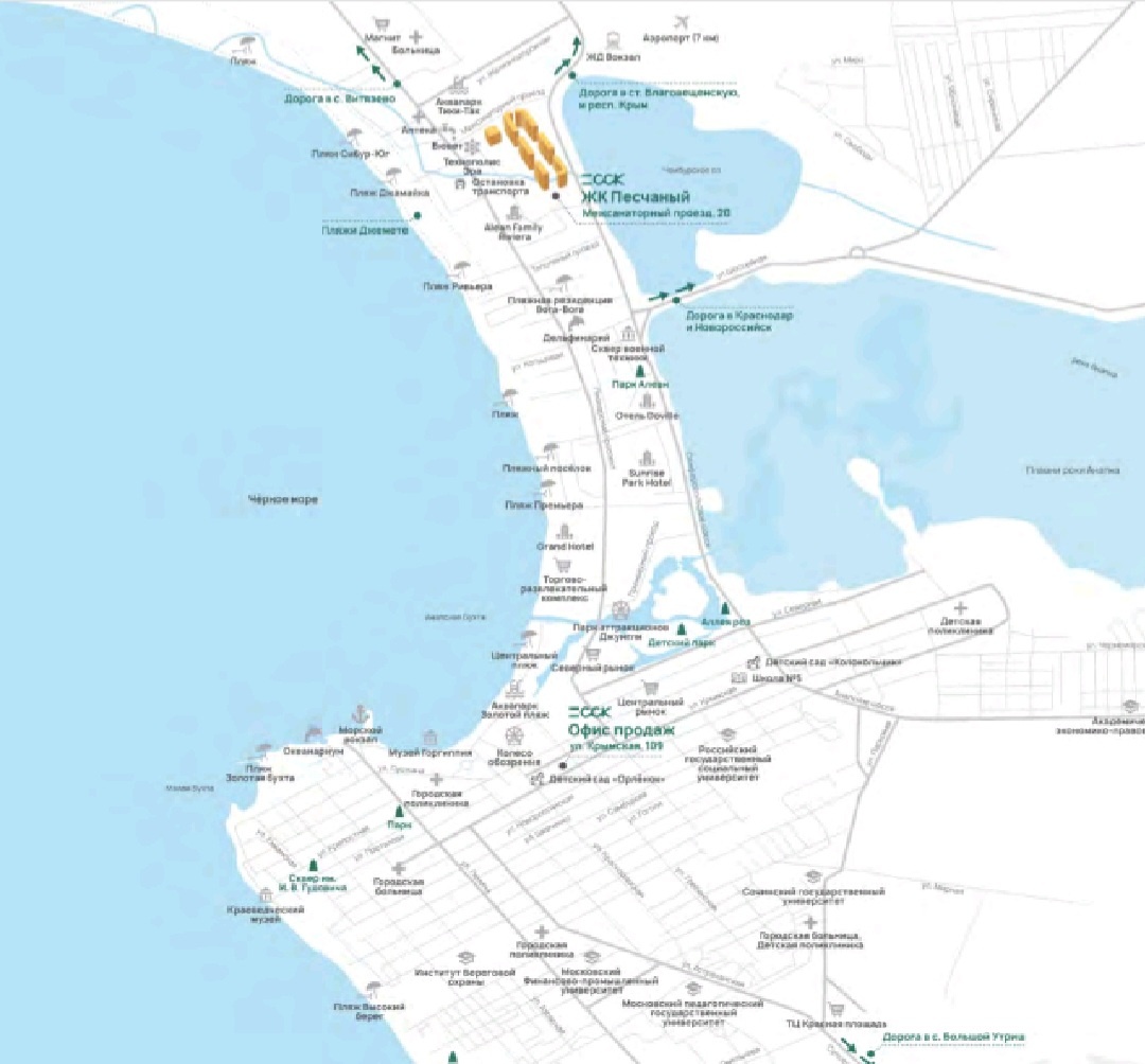 Очень удачное расположение в 5 минутах от моря.