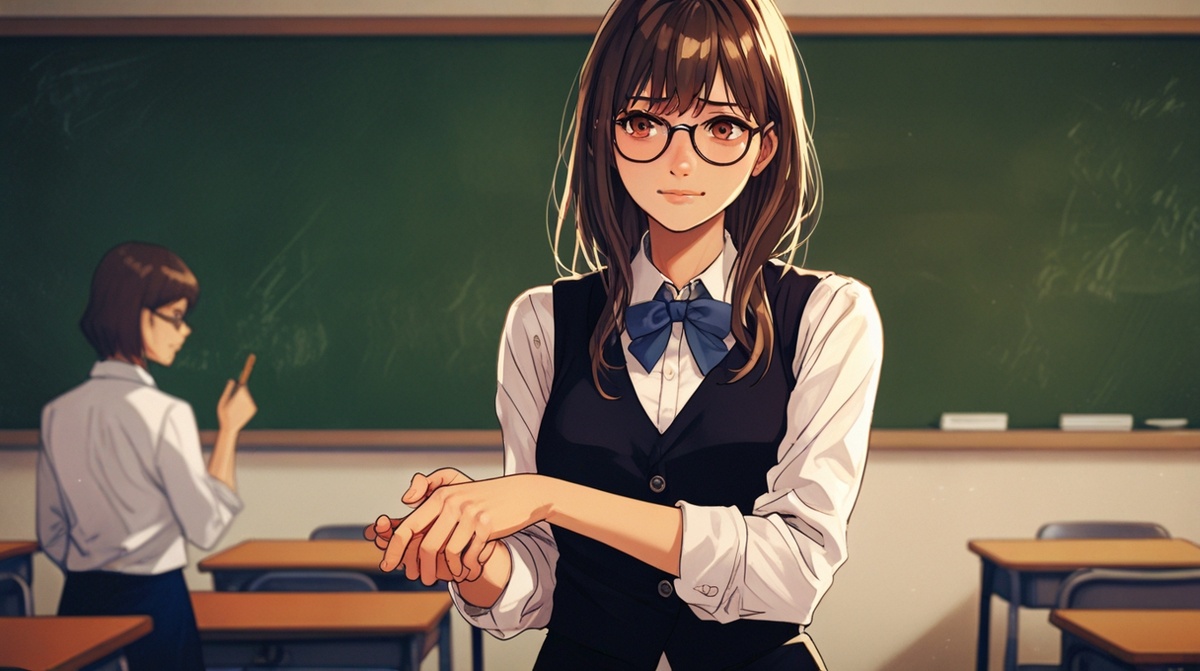 Молодой учитель на работе 