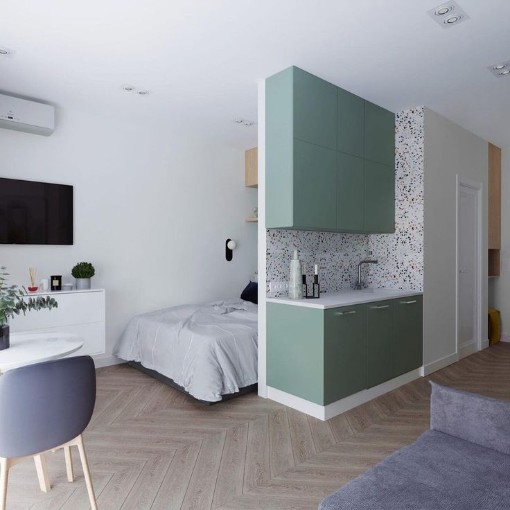 Студия 20 кв.м с кроватью