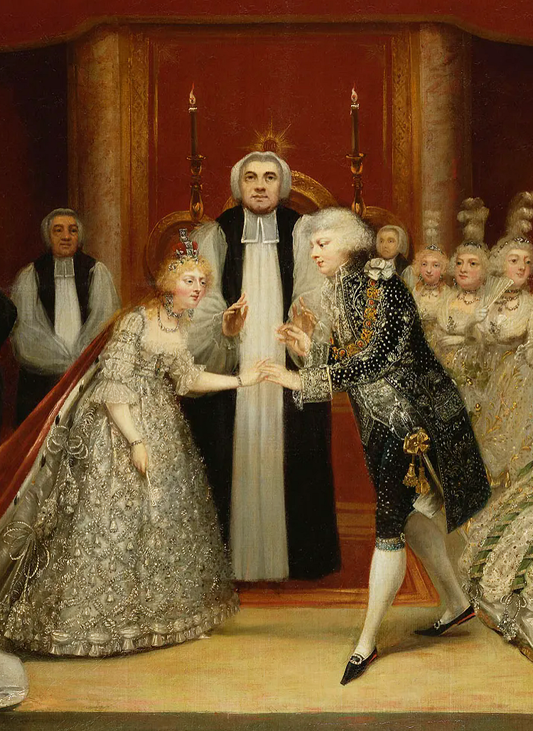 Свадьба Георга, принца Уэльского, и принцессы Каролины Брауншвейг-Вольфенбюттельской  (деталь) 