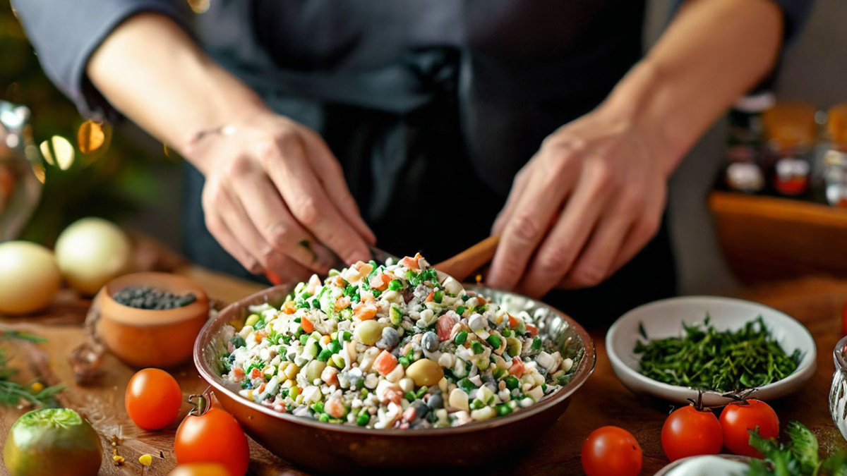 Оливье- самый вкусный салат в новогоднюю ночь