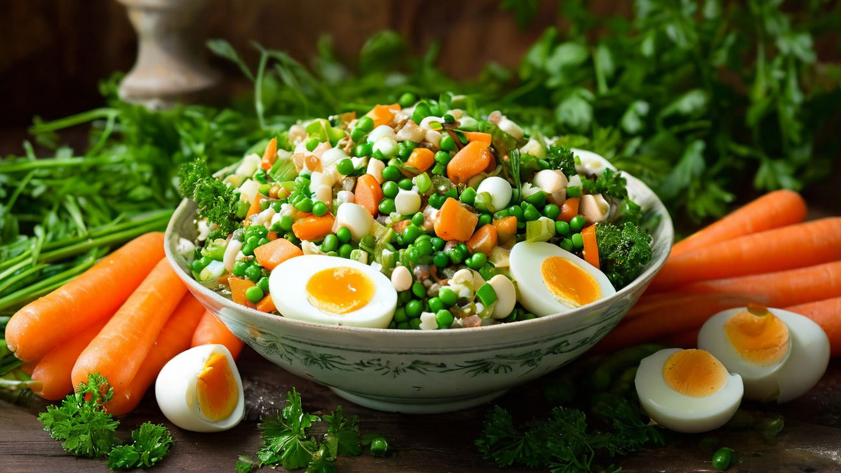 Чтобы сделать салат более полезным, можно заменить колбасу на отварную говядину