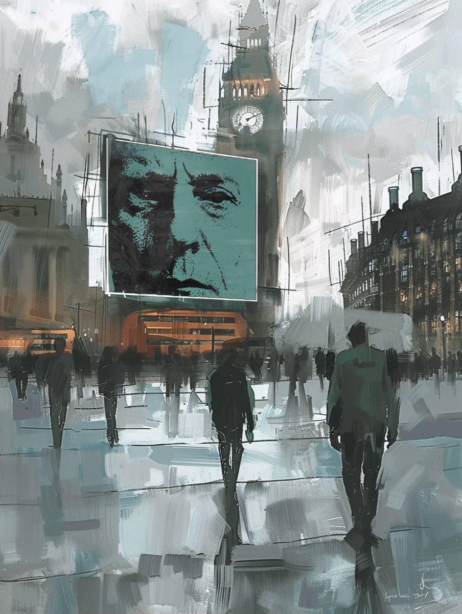 Всевидящее око Большого Брата, «1984» Джордж Оруэлл (Midjourney)