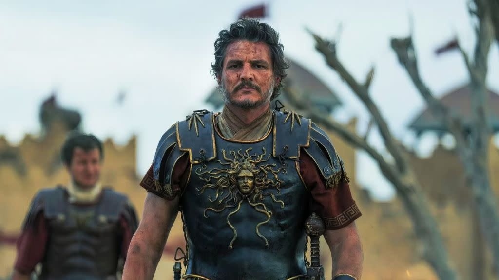Педро Паскаль в роли Марка Акация-Акакия в фильме «Гладиатор 2» (Gladiator II, 2024).