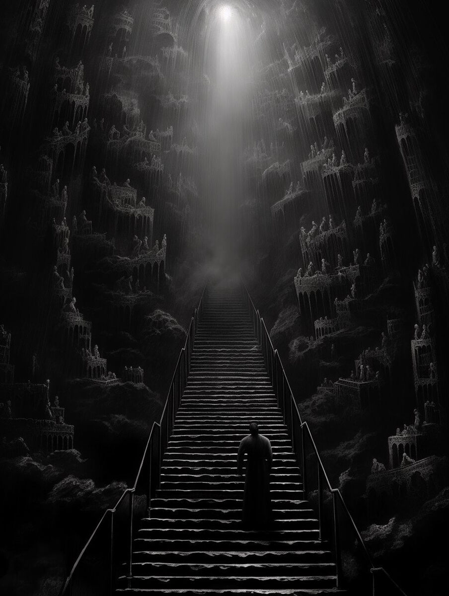 Вход в ад, «Божественная комедия» Данте Алигьери (Midjourney)