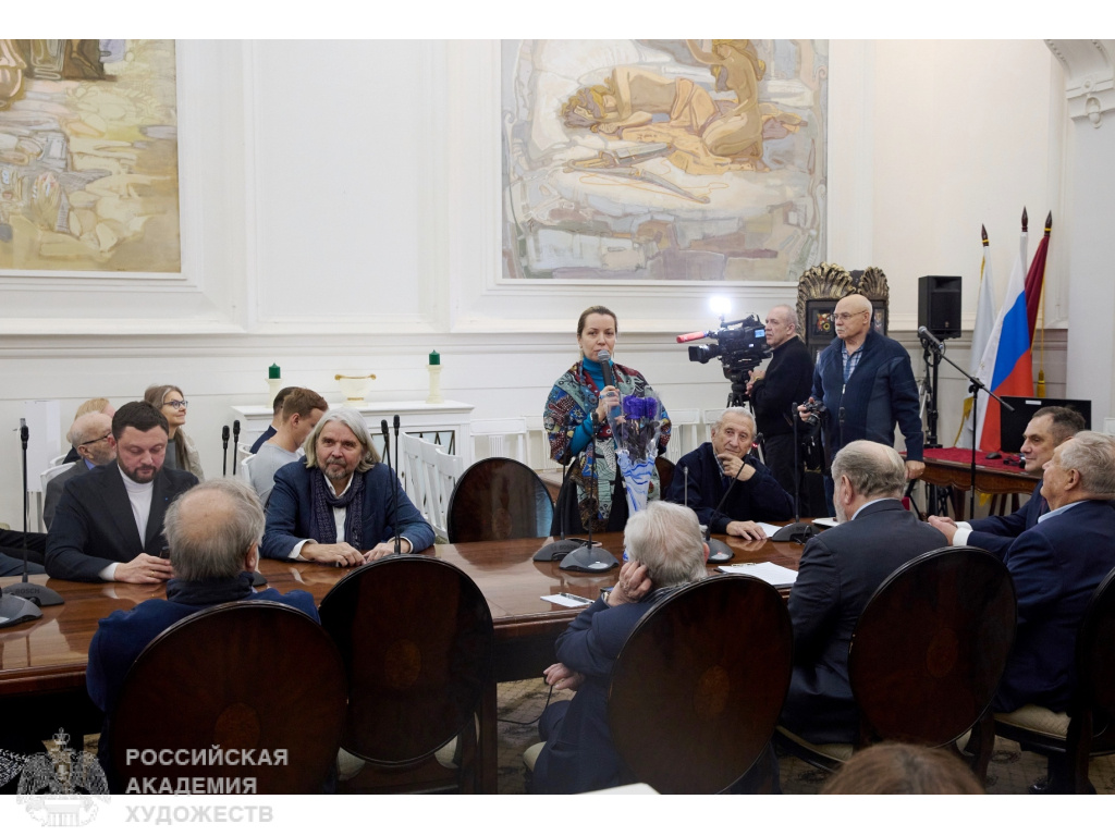 Официальное открытие юбилейного проекта Константина Петрова в Российской академии художеств (Москва, Пречистенка, 21). Фото: Владимир Феничев, пресс-служба РАХ. 2024.