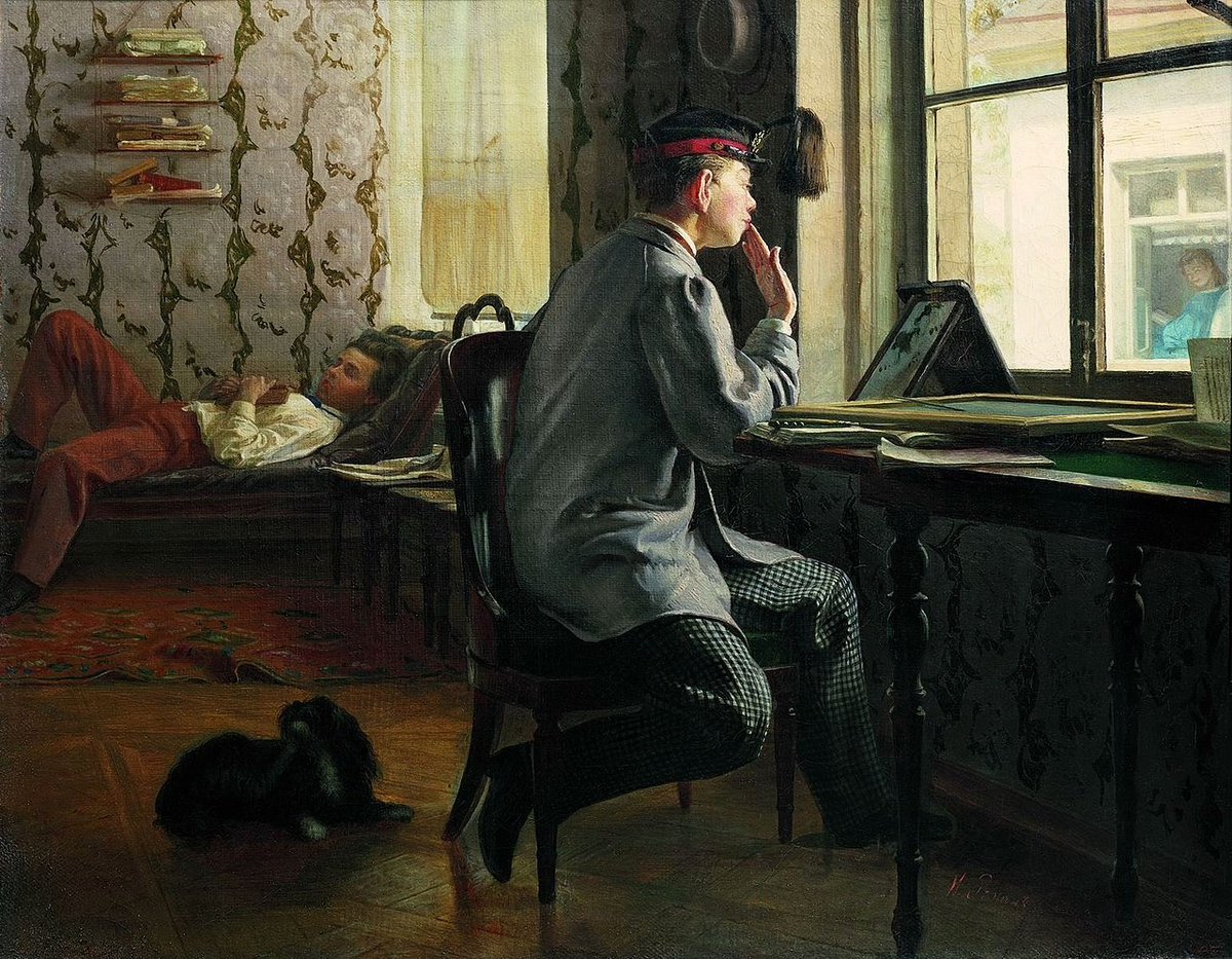 И.Е. Репин - «Приготовление к экзамену» (1864 г.) 