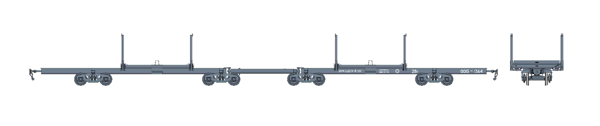 Вагон-сцеп для перевозки леса в хлыстах модели 41–0015