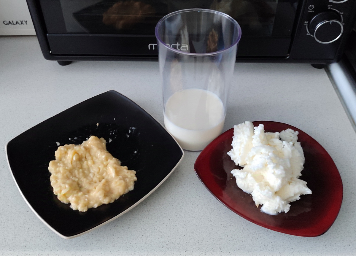 банан я предварительно размяла вилочкой