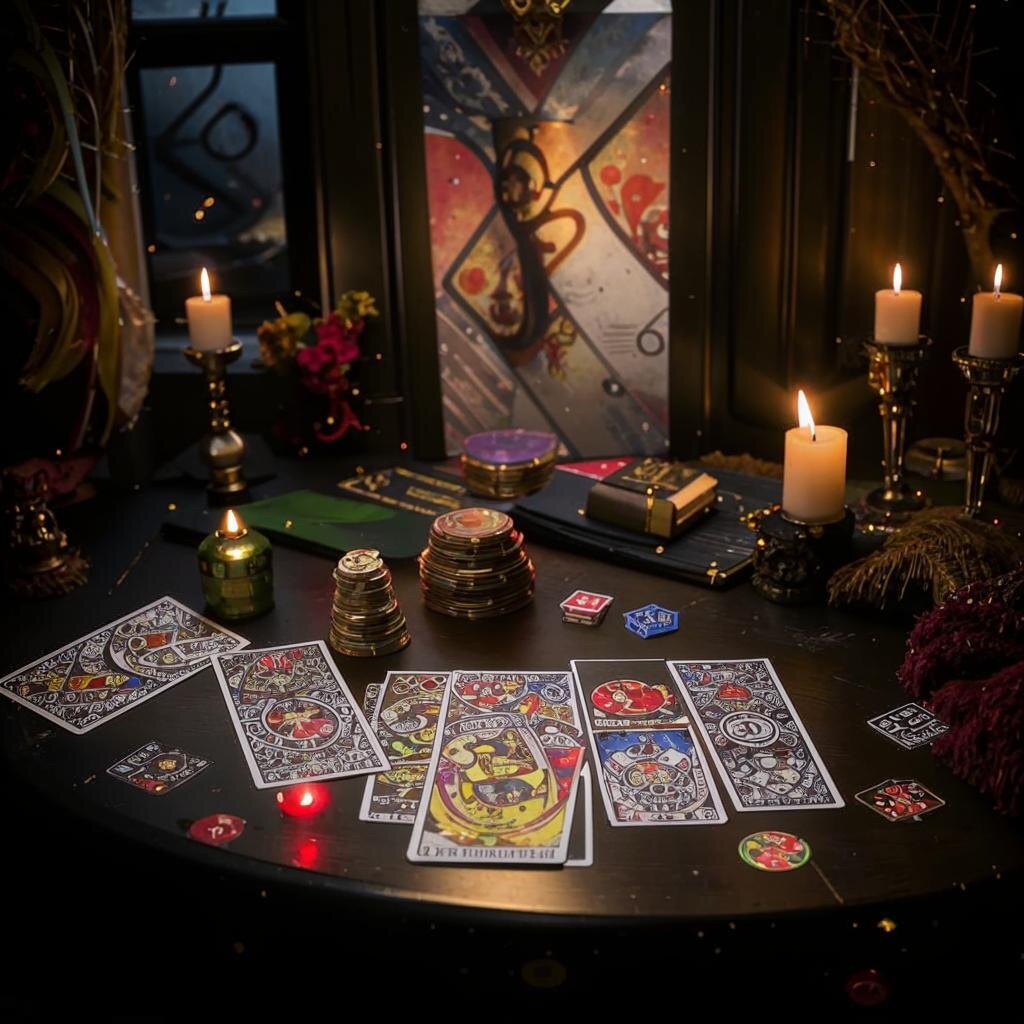 Гадание на картах. Иллюстрация сгенерирована нейросетью