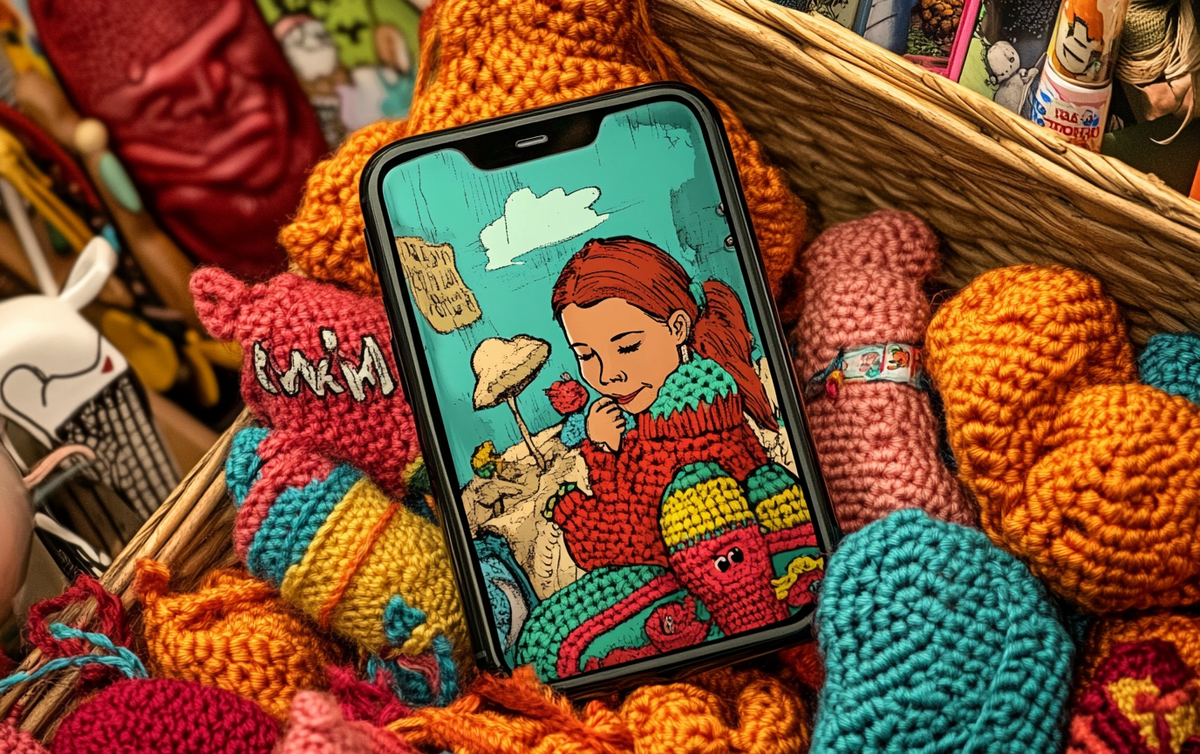    stilu_chkhol_dlya_telefona_kryuchkom Ленивое Вязание