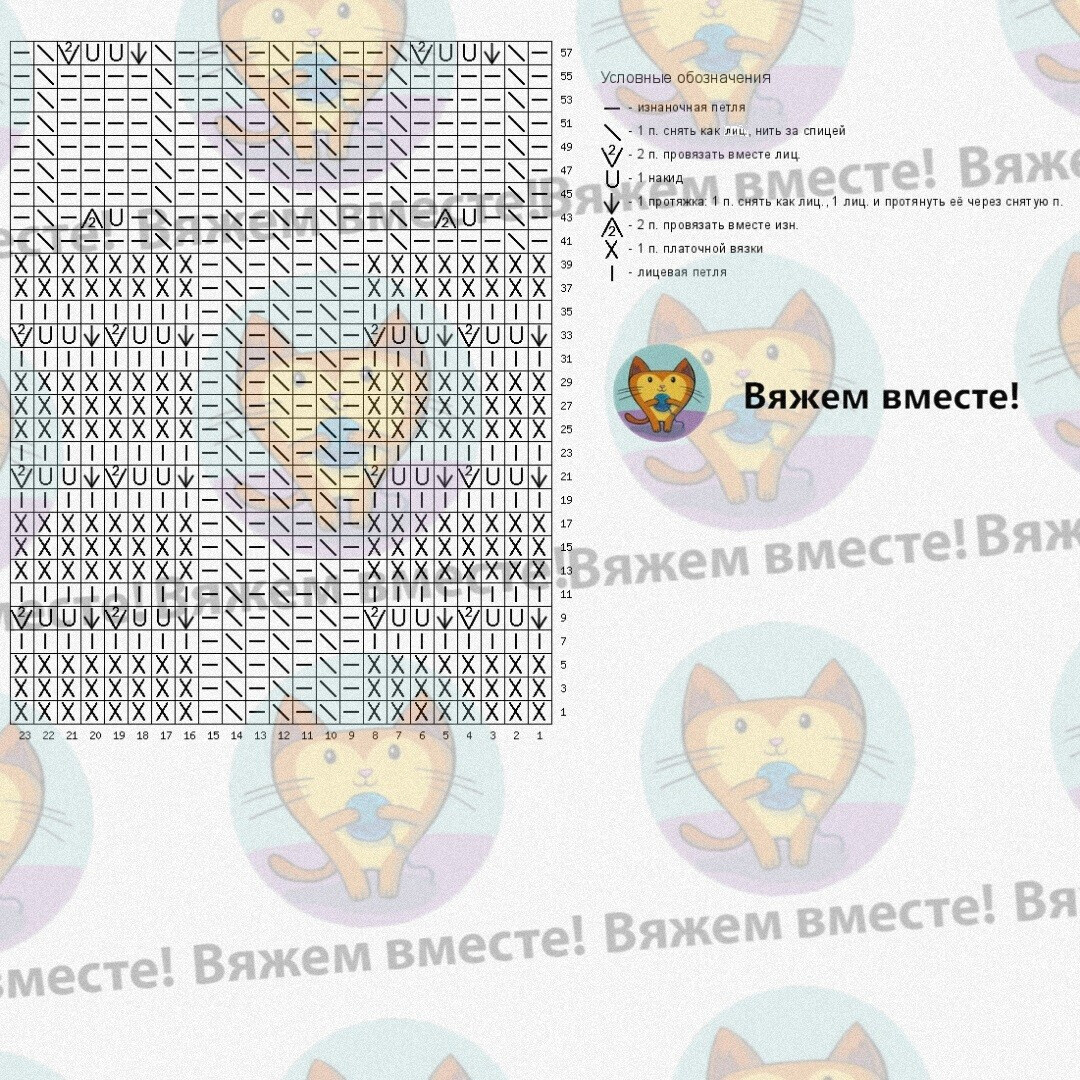 Схема вязания узора