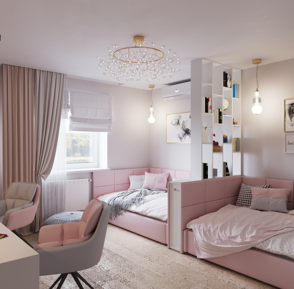 Фрагмент интерьера спаольни двух девочек