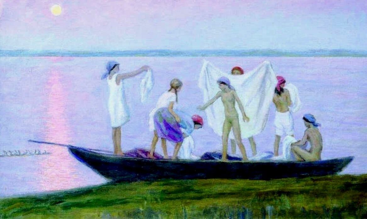 Николай Чернышёв. «Купание на озере». 1958