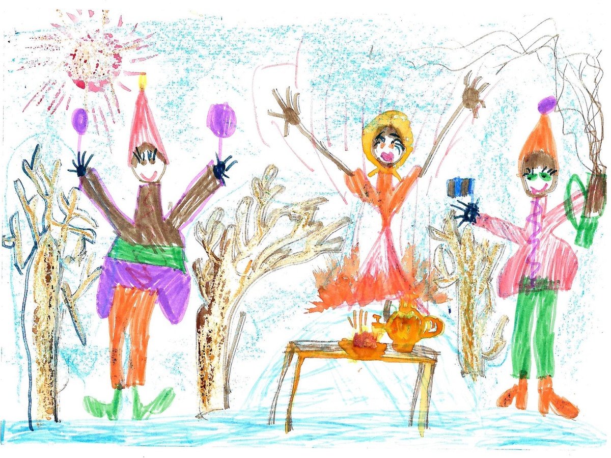 Рисунок Маринетт Мортем - Зимняя радость