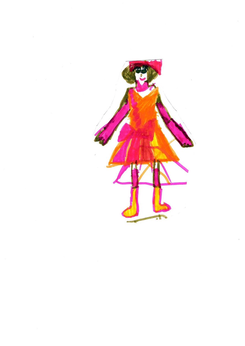 Рисунок Маринетт Мортем - Яркая модница