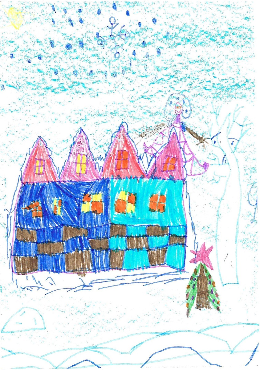 Рисунок художницы Маринетт Мортем «Зимний замок»