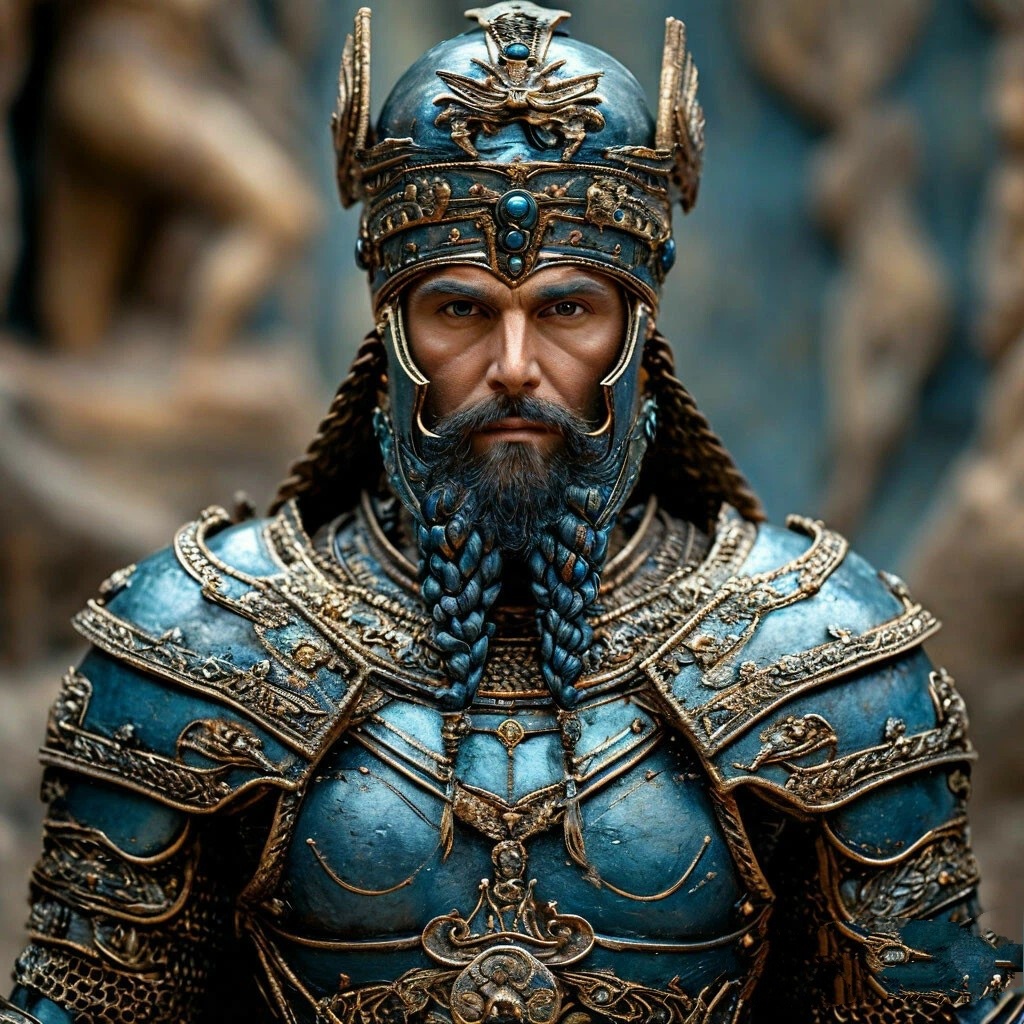 По легенде, Нитухмат, предводитель тех, кто дерзнул бросить вызов могущественной империи, владел доспехами, сделанными из легендарного орихалка, который не могло пробить никакое оружие тех времён, что делало его практически неуязвимым... Это как то наводят на мысли о не менее легендарном герое - том самом Ахилле.  Не в плане, что это был один и тот же герой, а в плане неуязвимости. В этих же, или похожих доспехах, щеголял и сам Гильгамеш